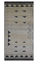 Custom Made Contemporary Design Black And Beige Hand knotted wool Area Rug