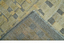 Custom Made Contemporary Design Gray And wheat Hand knotted wool Area Rug