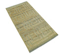 Custom Made Contemporary Design Gray And Wheat Hand knotted wool Area Rug