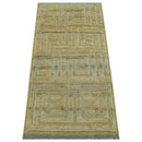 Custom Made Contemporary Design Gray And Wheat Hand knotted wool Area Rug