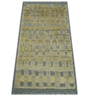 Custom Made Contemporary Design Gray And wheat Hand knotted wool Area Rug