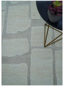 Gray Hand Knotted Wool Area Rug - Contemporary Custom Design by The Rug Decor