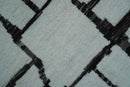 Ivory and Dark Brown Hand Knotted Wool Area Rug Contemporary by The Rug Decor