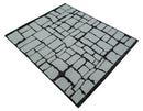 Ivory and Dark Brown Hand Knotted Wool Area Rug Contemporary by The Rug Decor