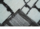 Ivory and Dark Brown Hand Knotted Wool Area Rug Contemporary by The Rug Decor