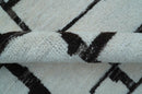 Ivory and Dark Brown Hand Knotted Wool Area Rug Contemporary by The Rug Decor