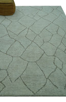 Custom Made Contemporary Pattern Brown And Ivory Hand Tufted Wool Area Rug