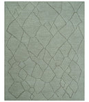 Custom Made Contemporary Pattern Brown And Ivory Hand Tufted Wool Area Rug