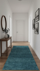 Contemporary Blue Hand Knotted Wool Area Rug - Custom Made Plush by The Rug Decor