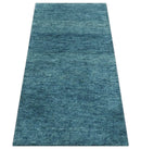 Contemporary Blue Hand Knotted Wool Area Rug - Custom Made Plush by The Rug Decor