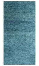 Contemporary Blue Hand Knotted Wool Area Rug - Custom Made Plush by The Rug Decor