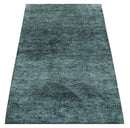 Steel Blue Hand Knotted Wool Rug Contemporary Minimalist Solid by The Rug Decor