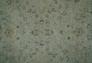 Custom Made Distress Finished Beige, Silver and Charcoal Traditional Wool Rug