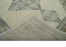 Custom Made Earthy Hand Knotted Ivory, Charcoal and Beige Wool Area Rug
