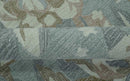 Hand Tufted Wool Area Rug Blue Ivory and Olive Floral Botanical Design - Custom Made by The Rug Decor