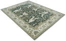 Custom Made Emerald Green Fine Hand knotted Wool Traditional Oushak Area Rug