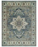 Custom Made Fine Knots Hand Knotted Ivory, Taupe and Olive Traditional Wool Rug
