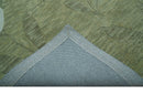 Custom Made Floral Olive Green Hand Tufted Wool Area Rug
