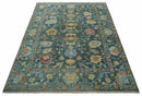 Custom Made Gray and Beige Hand knotted Traditional Oushak Multi Size wool Area Rug