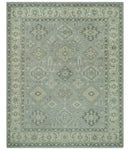 Custom Made Gray And Ivory Traditional Turkish Design Hand knotted Wool Area Rug