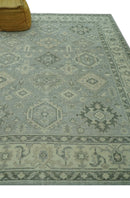 Custom Made Gray And Ivory Traditional Turkish Design Hand knotted Wool Area Rug