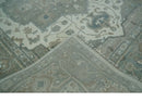 Gray Ivory Silver Wool Area Rug - Hand-Knotted Traditional Medallion