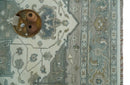 Gray Ivory Silver Wool Area Rug - Hand-Knotted Traditional Medallion