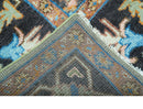 Custom Made Green And Blue Traditional Heriz Hand Knotted Wool Rug