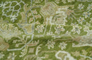 Custom Made Green and Ivory Traditional Dragon Oushak Design Hand knotted wool rug