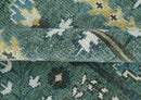 Custom Made Green And Ivory Tree of life Round Hand Knotted Wool Rug