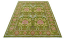 Custom Made Green And Pink Traditional Donegal Design Hand Knotted wool area rug by The Rug Decor