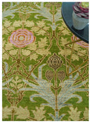 Custom Made Green And Pink Traditional Donegal Design Hand Knotted wool area rug by The Rug Decor