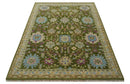 Custom Made Green, Beige and Purple Hand Knotted Traditional Oushak wool area rug