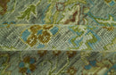 Green Hand Knotted Wool Area Rug - Antique Traditional Oushak