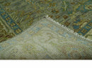 Green Hand Knotted Wool Area Rug - Antique Traditional Oushak