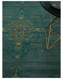 Custom Made Green Hand Knotted Antique Style  Multi Size Traditional Wool Rug