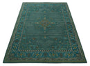 Custom Made Green Hand Knotted Antique Style  Multi Size Traditional Wool Rug
