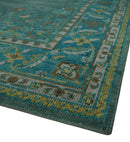 Custom Made Green Hand Knotted Antique Style  Multi Size Traditional Wool Rug