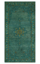 Custom Made Green Hand Knotted Antique Style  Multi Size Traditional Wool Rug