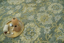 Custom Made Gray, Silver and Olive Hand knotted Traditional Oushak Wool Area Rug