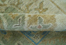 Beige and Blue Traditional Turkish Hand Knotted Wool Area Rug 9x12 Custom Made by The Rug Decor