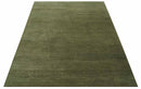 Custom Made Hand Knotted Blue and Brown Stripes Design Contemporary Area Rug