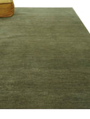 Custom Made Hand Knotted Blue and Brown Stripes Design Contemporary Area Rug
