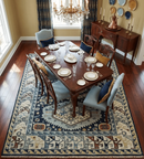 Blue Ivory Olive Hand Knotted Wool Area Rug - Traditional Oriental by The Rug Decor
