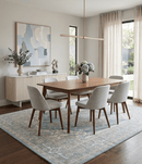 Wool Area Rug Hand Knotted Traditional Heriz Geometric Blue Ivory Camel Gray Persian