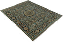 Custom Made Hand Knotted Brown, Black and Silver Traditional Wool Rug