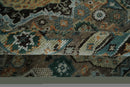 Custom Made Hand Knotted Brown, Black and Silver Traditional Wool Rug