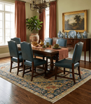 Wool Area Rug Hand Knotted Camel Teal Charcoal Heriz Serapi Traditional by The Rug Decor