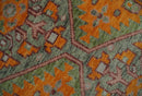 Hand Knotted Wool Area Rug - Carrot Red and Silver Heriz Traditional