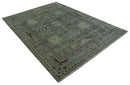 Custom Made Hand Knotted Gray and Brown Oriental Oushak Multi Size Traditional Wool Areaa Rug